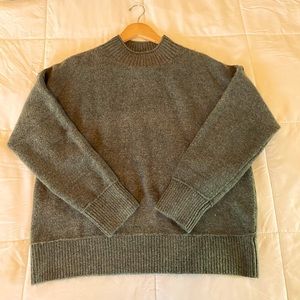 Long sleeve olive green mock neck sweater